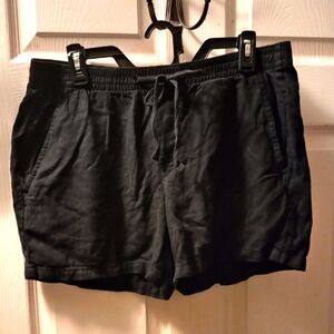 St John's Bay Black Linen Shorts Size Medium